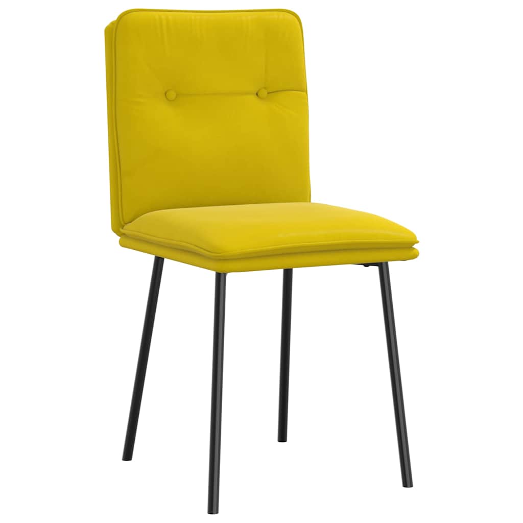 Cadeiras de jantar 6 pcs veludo amarelo