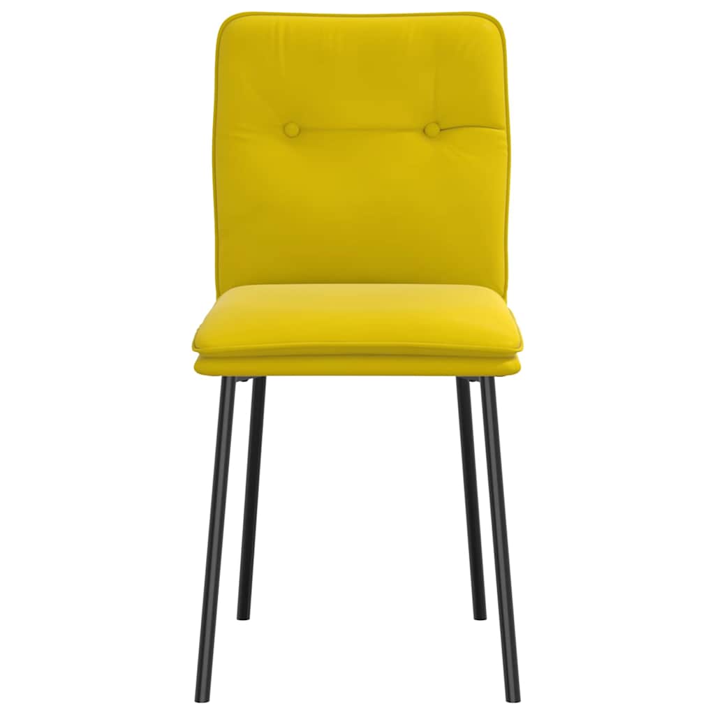 Cadeiras de jantar 6 pcs veludo amarelo