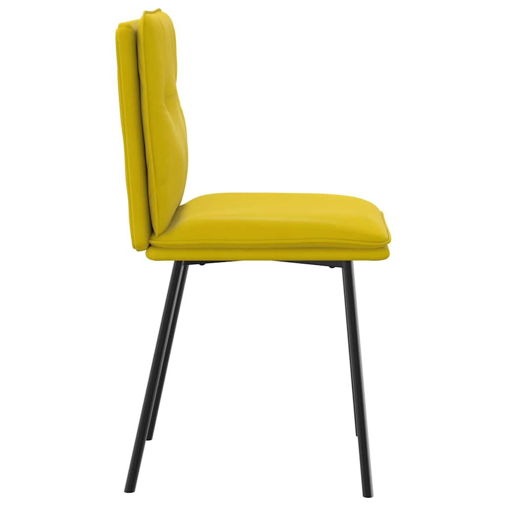 Cadeiras de jantar 6 pcs veludo amarelo