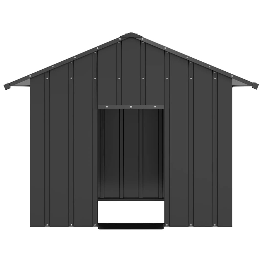 Casota para cães com telhado 131x101x102 cm aço galvanizado