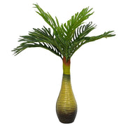 Planta de palmeira artificial 9 folhas 70 cm verde
