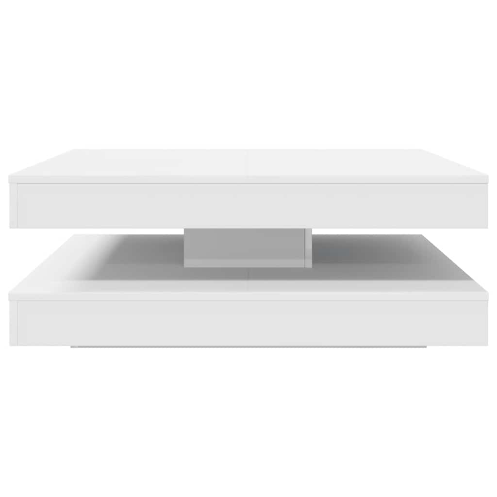 Mesa de centro rotativa a 360 graus 90x90x34,5 cm branco