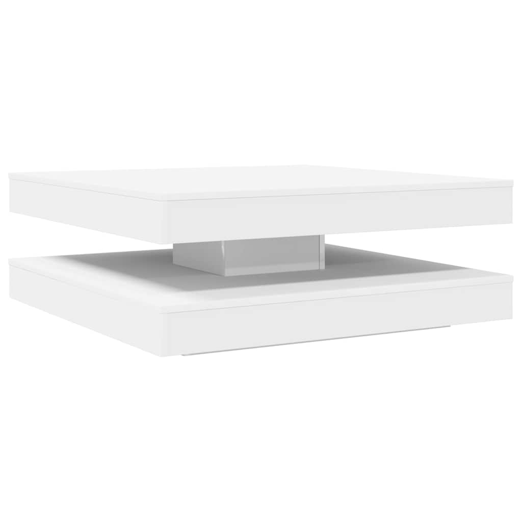Mesa de centro rotativa a 360 graus 90x90x34,5 cm branco