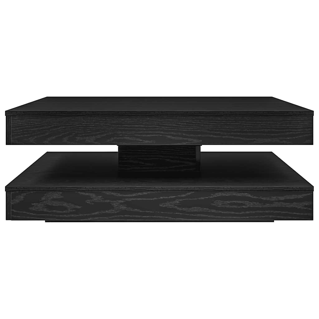 Mesa de centro giratória 360 graus carvalho preto 90x90x34,5 cm
