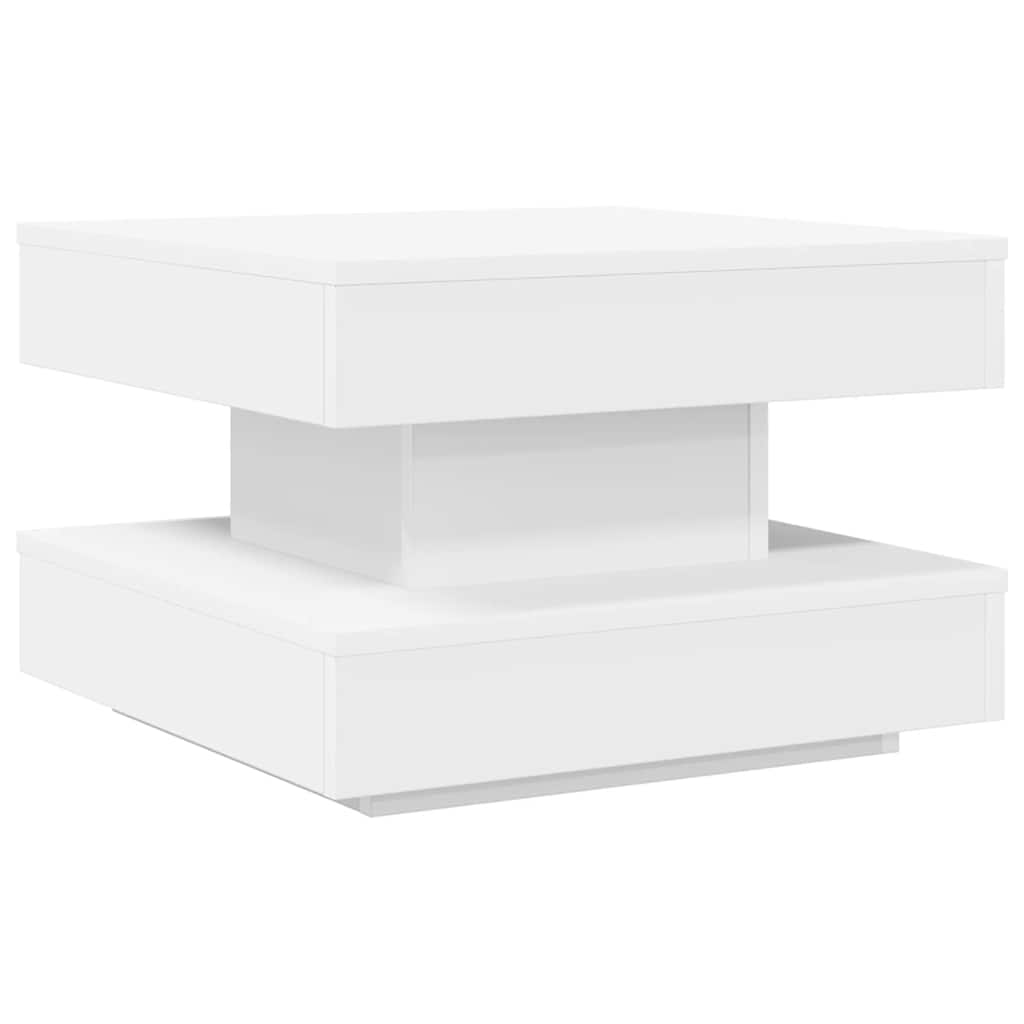 Mesa de centro rotativa a 360 graus 50x50x34,5 cm branco