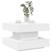 Mesa de centro rotativa a 360 graus 50x50x34,5 cm branco