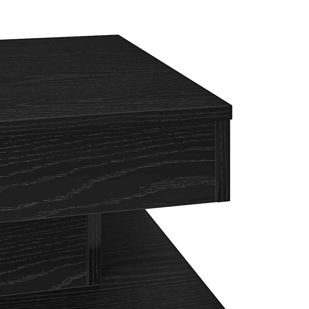 Mesa de centro rotativa a 360 graus 50x50x34,5 cm preto