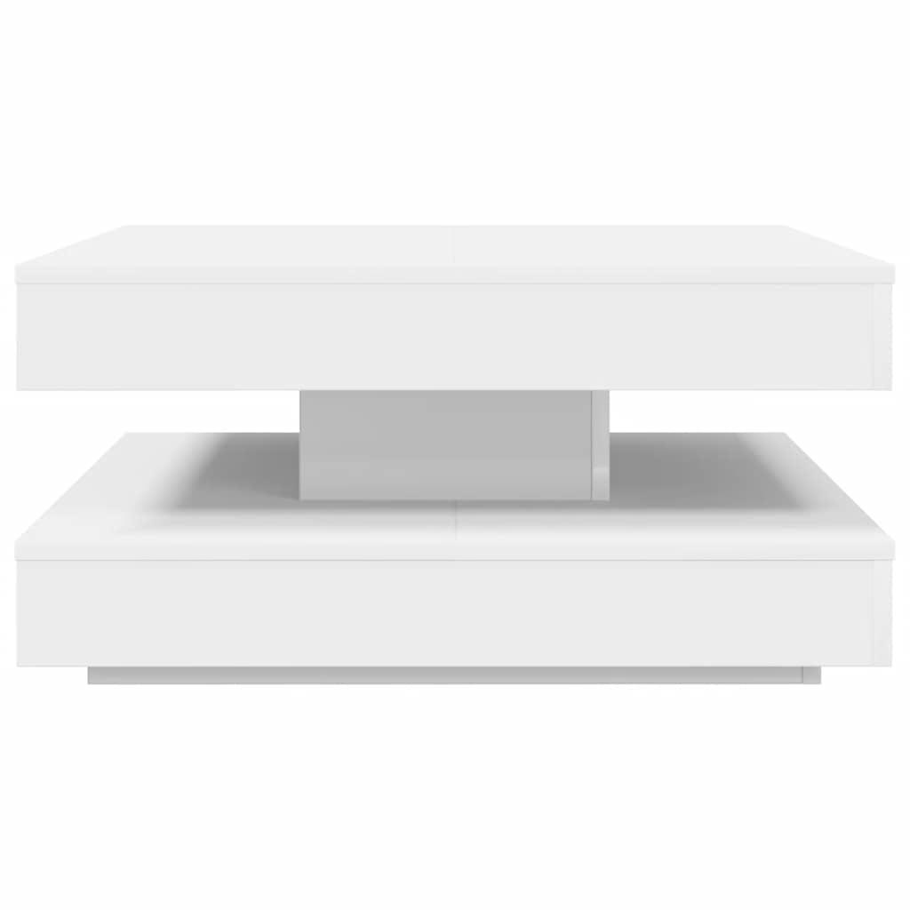 Mesa de centro rotativa a 360 graus 70x70x34,5 cm branco