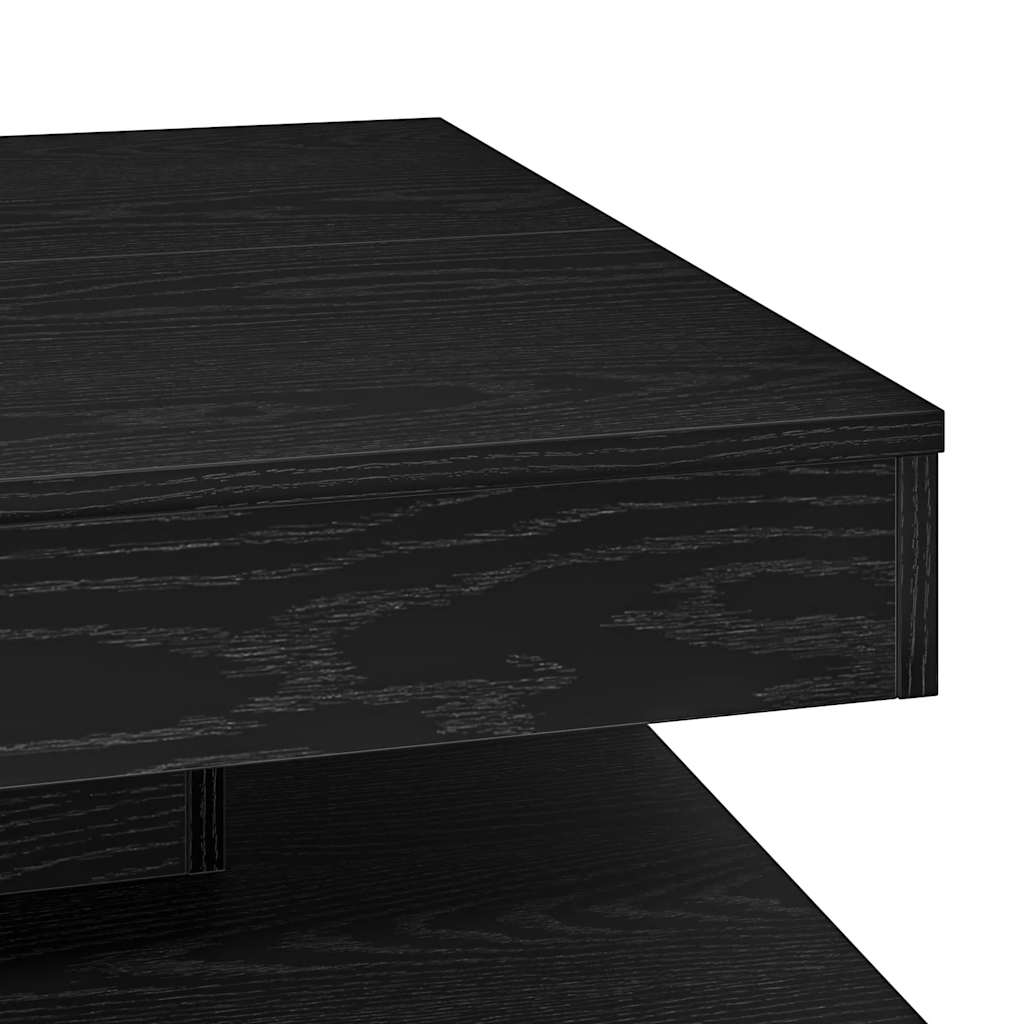 Mesa de centro rotativa a 360 graus 70x70x34,5 cm preto