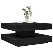 Mesa de centro rotativa a 360 graus 70x70x34,5 cm preto