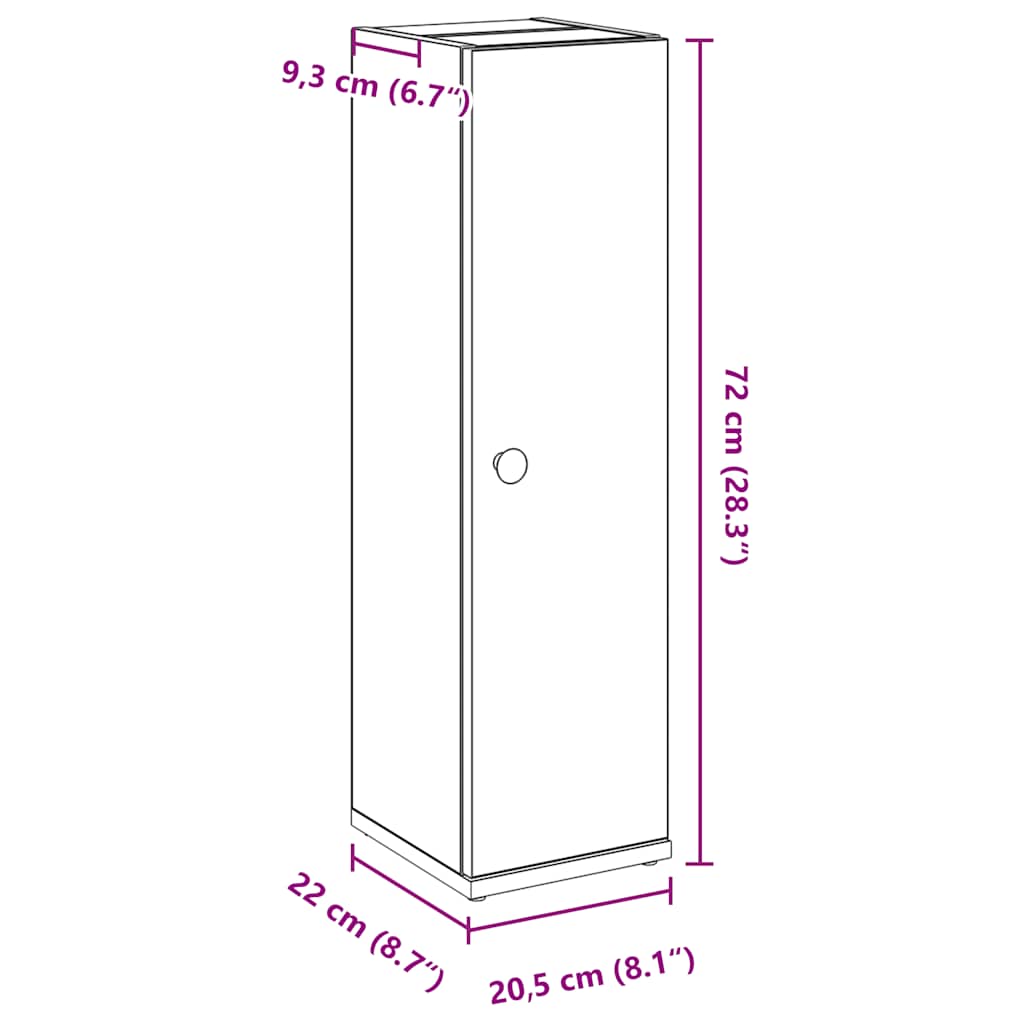 Móvel p/ casa de banho c/ suporte de rolos carvalho artisiano