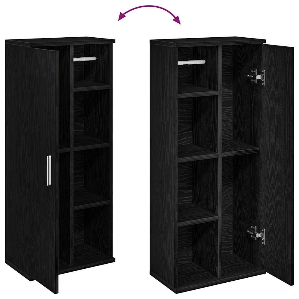 Móvel p/ casa de banho c/ suporte de rolos 39x22x90 cm preto