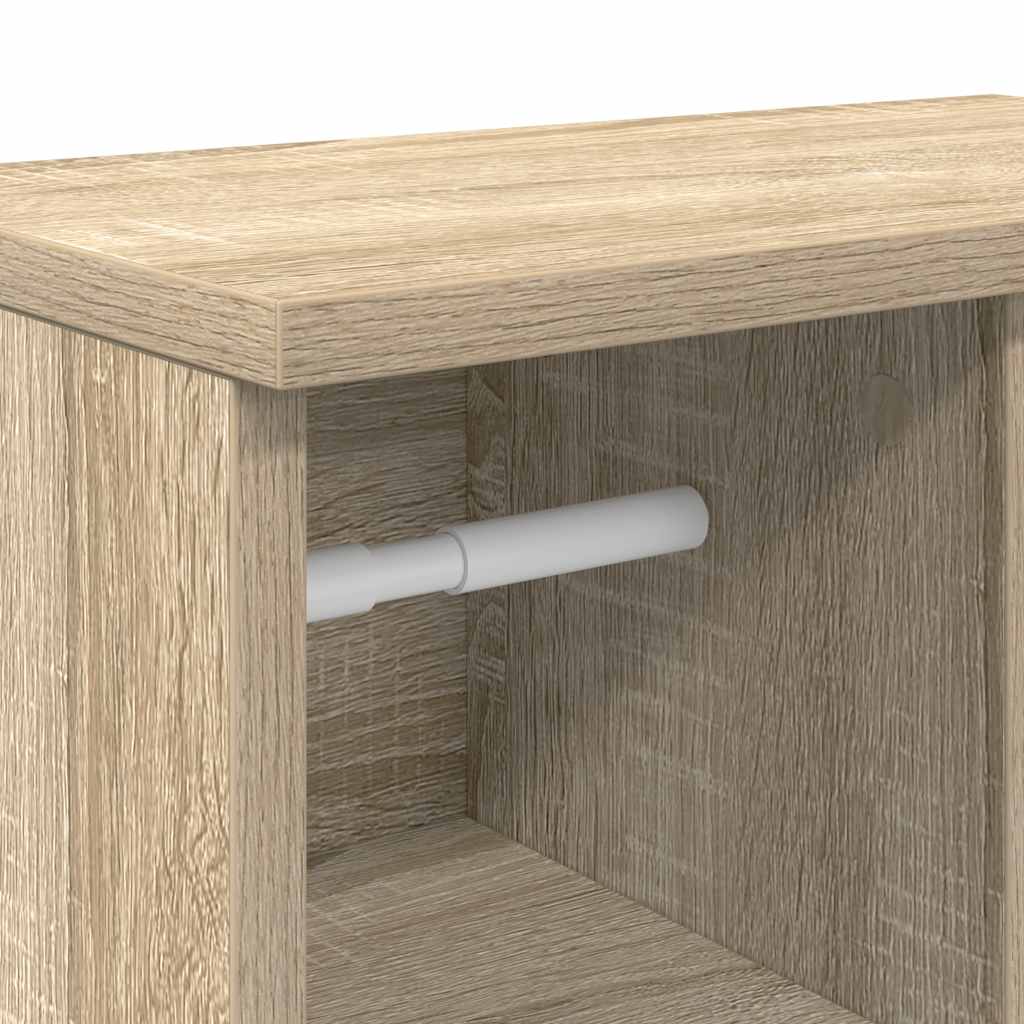 Móvel p/ casa de banho c/ suporte rolos 39x22x90 cm cor sonoma