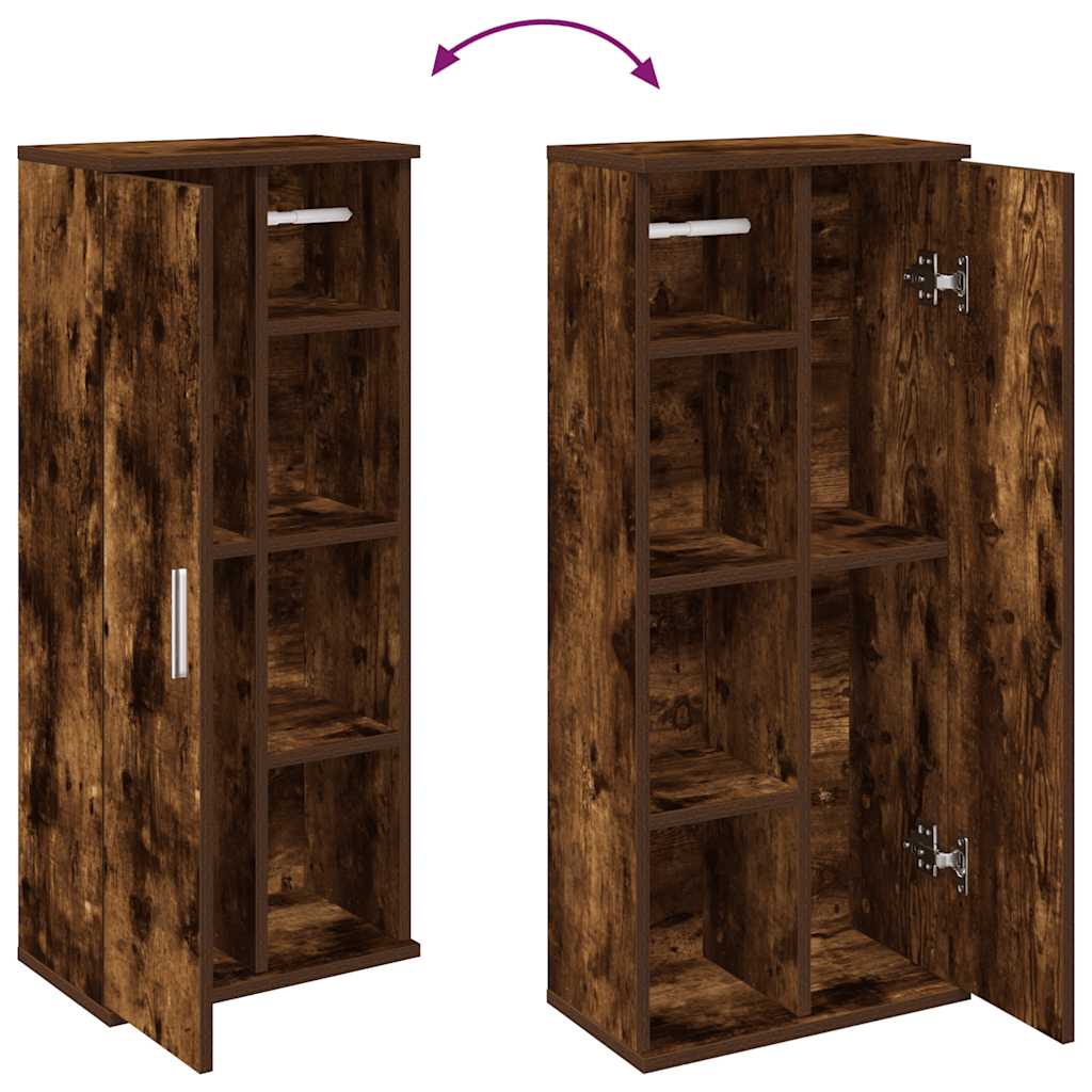 Móvel p/casa banho c/suporte rolos 39x22x90 cm carvalho fumado