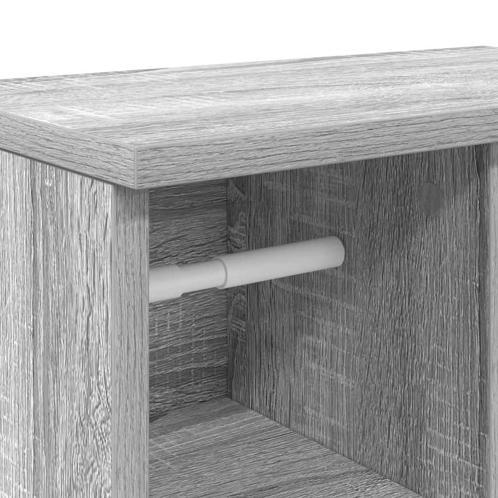 Móvel p/ casa banho c/ suporte rolos 39x22x90 cm sonoma cinza