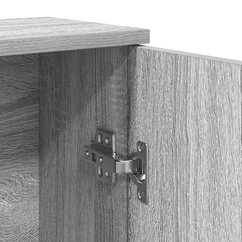 Móvel p/ casa banho c/ suporte rolos 39x22x90 cm sonoma cinza