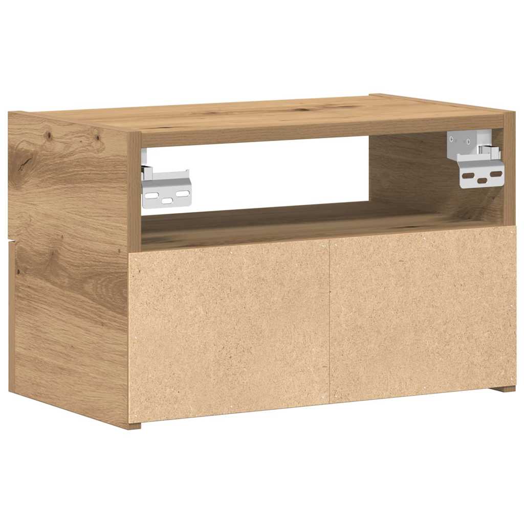 Mesa de cabeceira de parede 45x26x28,5cm cor carvalho artisiano