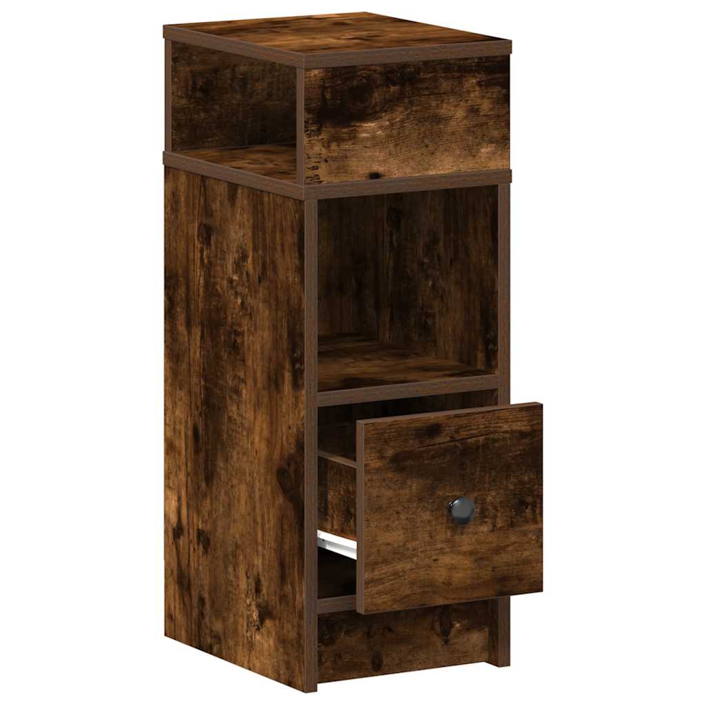 Mesa de cabeceira com gaveta 25x31x66 cm carvalho fumado