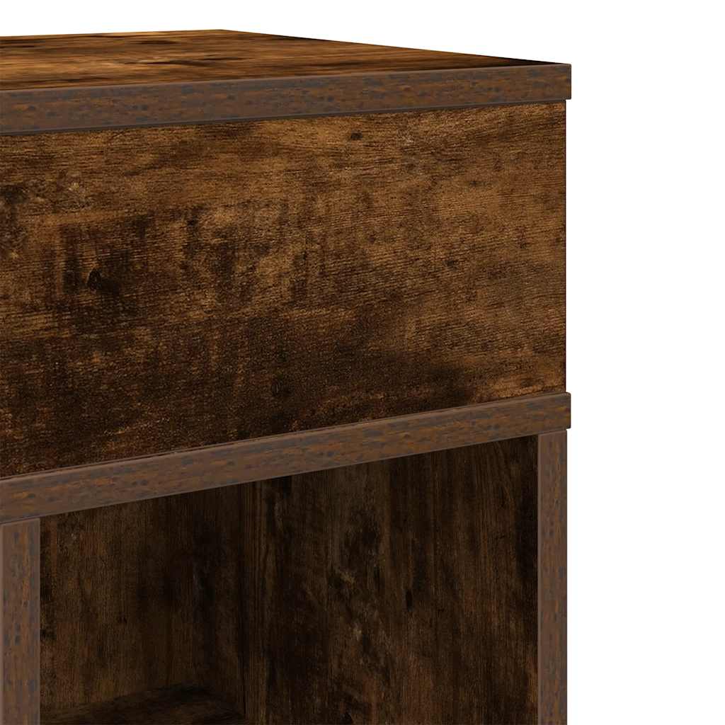 Mesa de cabeceira com gaveta 25x31x66 cm carvalho fumado