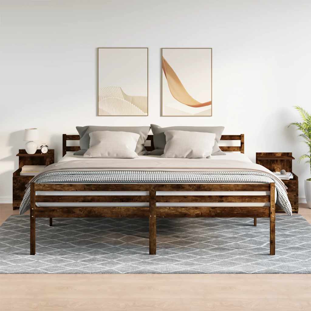 Mesas de cabeceira 2 peças com 2 gavetas carvalho fumado 40x36,5x62 cm