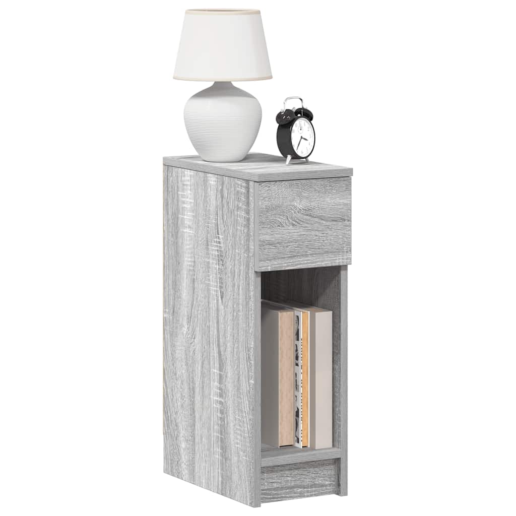 Mesa de cabeceira com gaveta 20x36x60 cm cinzento sonoma