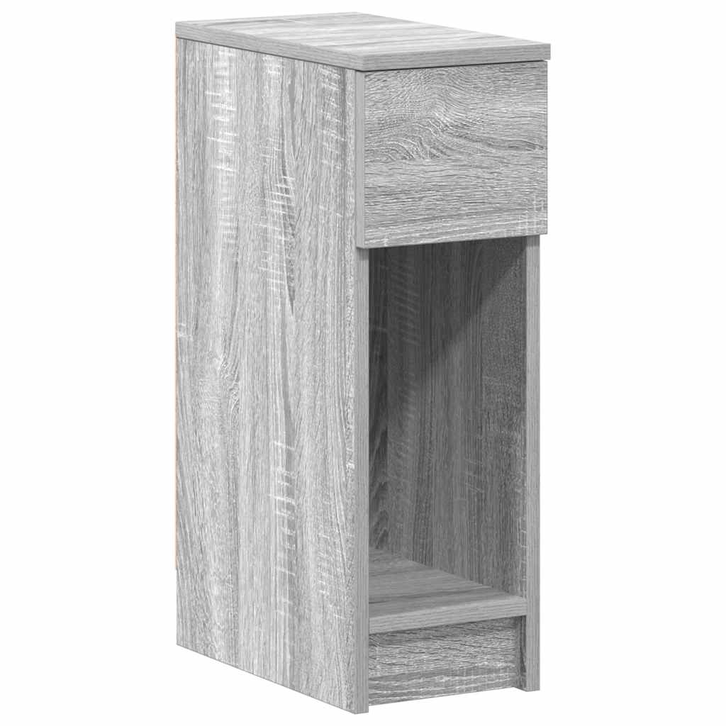 Mesas de cabeceira com gaveta 2 pcs 20x36x60 cm cinzento sonoma
