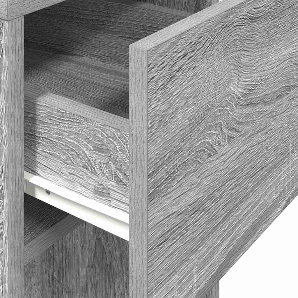 Suporte torre de computador com gaveta 30x44x74 cm cinza sonoma