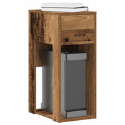 Suporte torre de computador com gaveta 30x44x74cm madeira velha