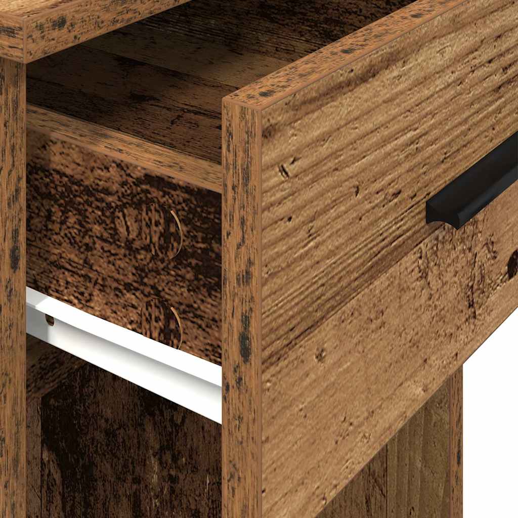 Suporte torre de computador com gaveta 35x45x77cm madeira velha