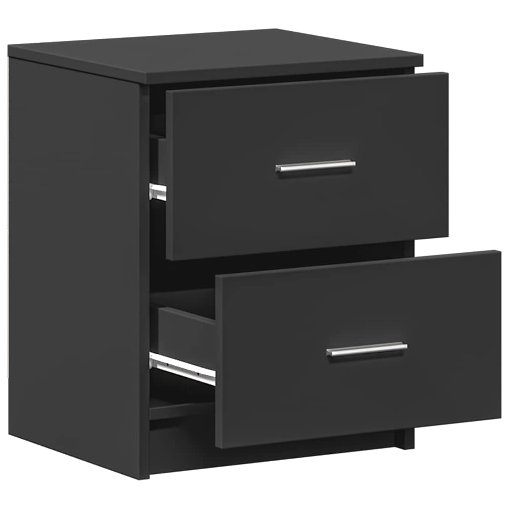 Mesas de cabeceira 2 pcs com 2 gavetas 40x36x50 cm preto