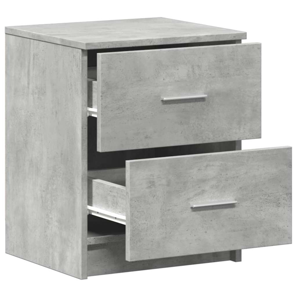 Mesa de cabeceira com 2 gavetas 40x36x50 cm cinzento cimento