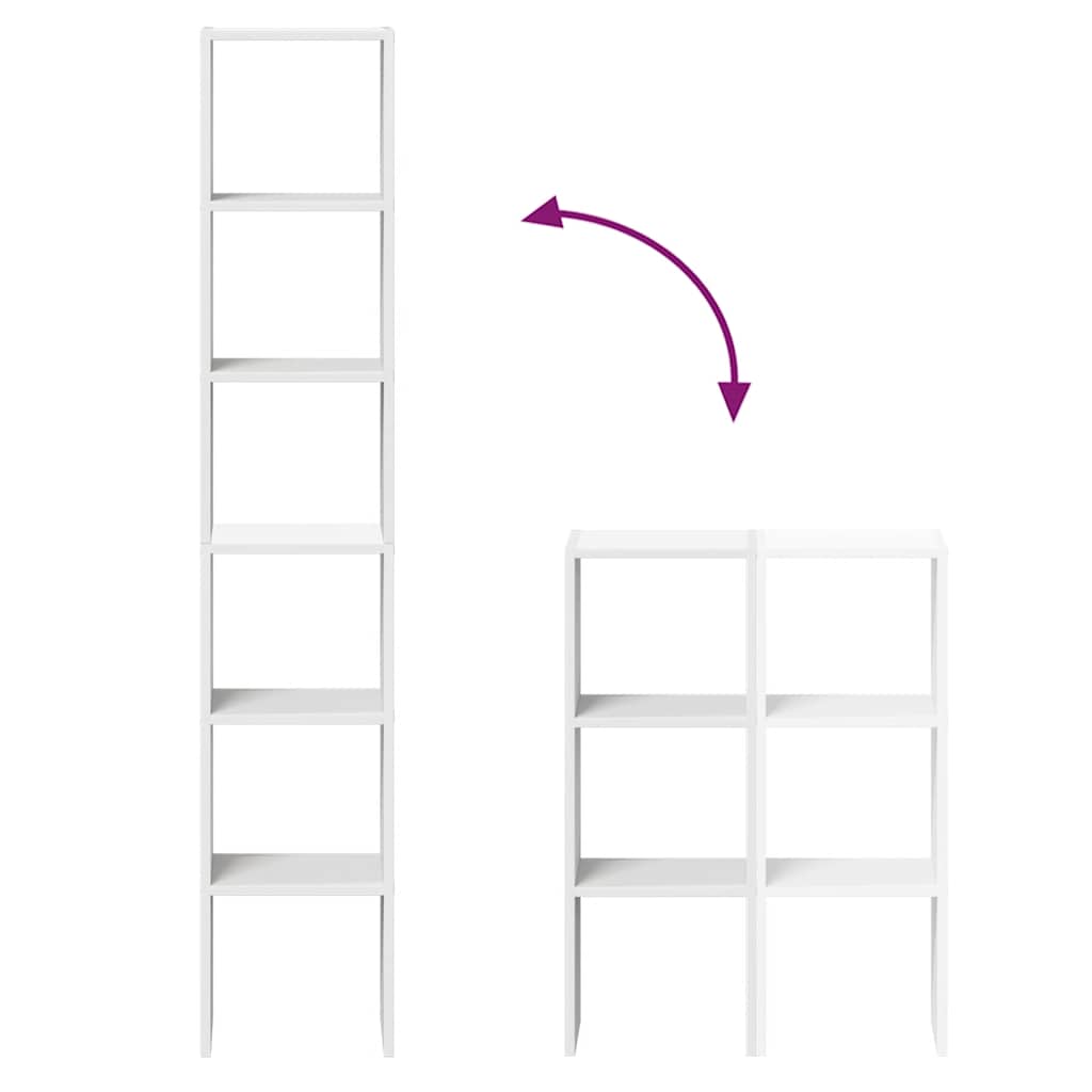 Estantes 2 pcs empilháveis 30x30x80 cm derivados madeira branco