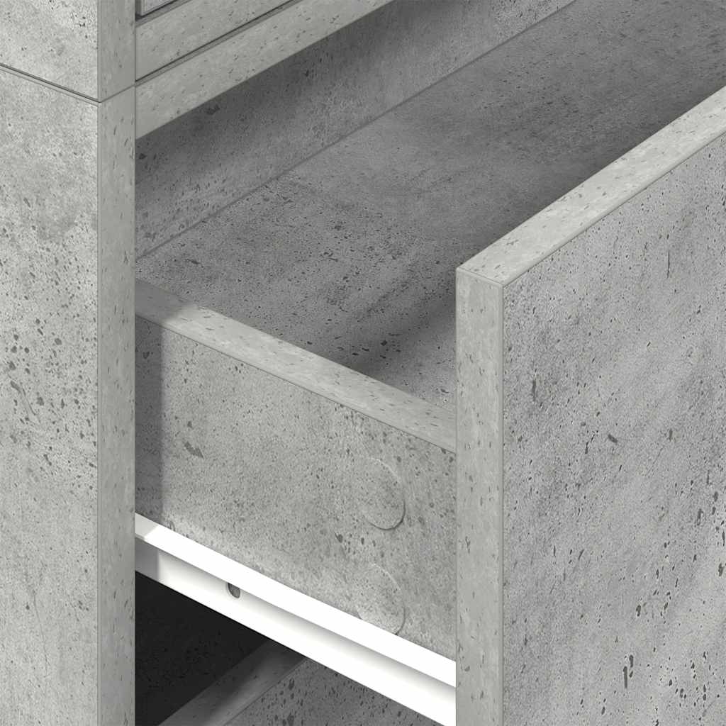 Armários com 2 gavetas 2 pcs 60x31x40 cm cinzento betão