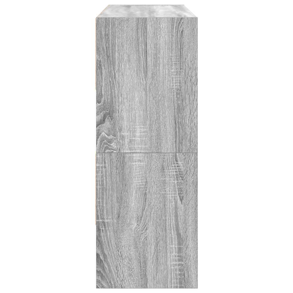 Sapateiras 2 pcs empilháveis 89,5x30x40 cm cinzento sonoma