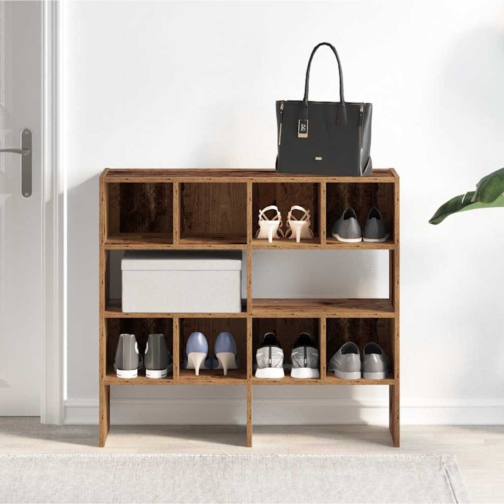 Sapateiras 2 pcs empilháveis 89,5x30x40 cm madeira velha