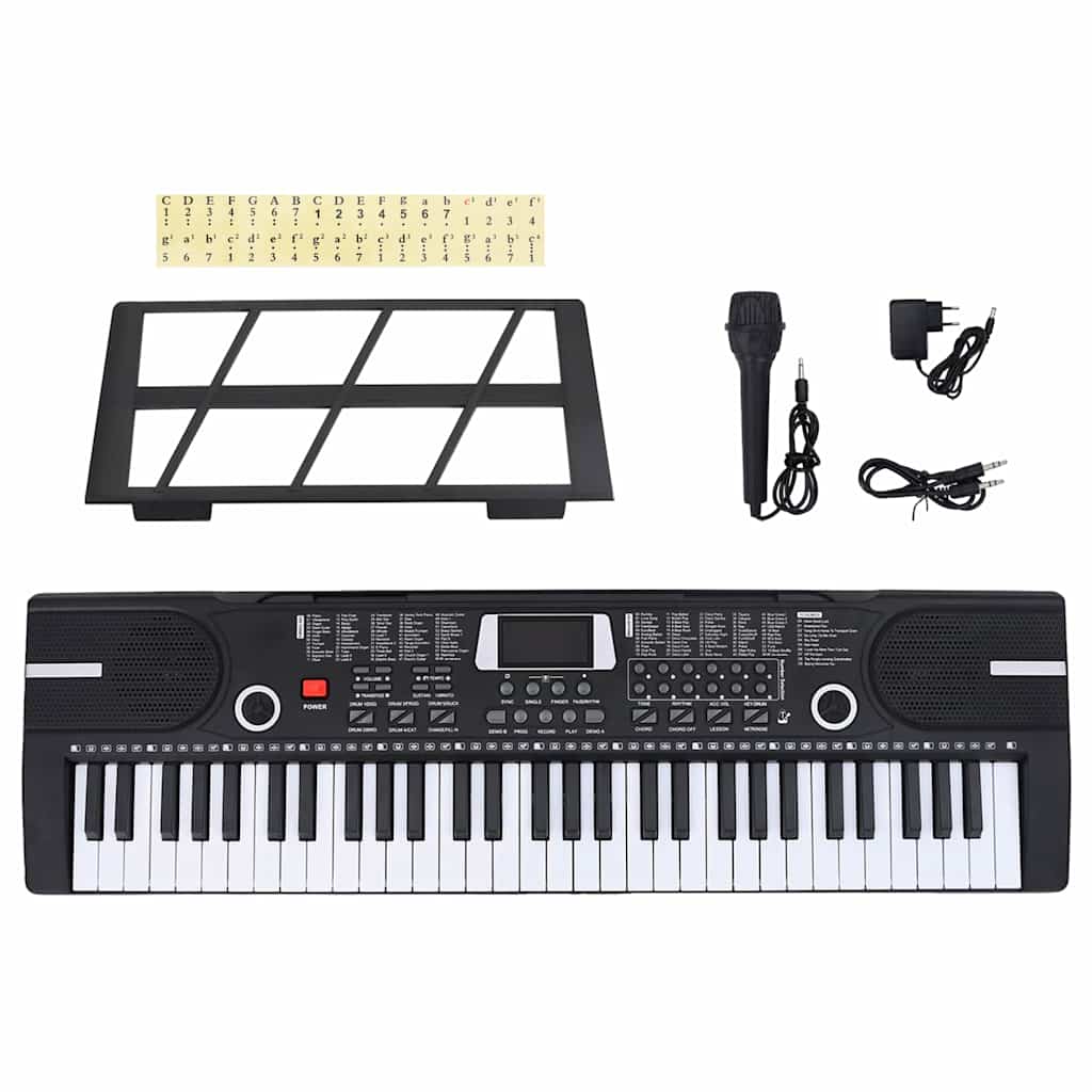 61 teclas piano teclado elétrico com suporte de música