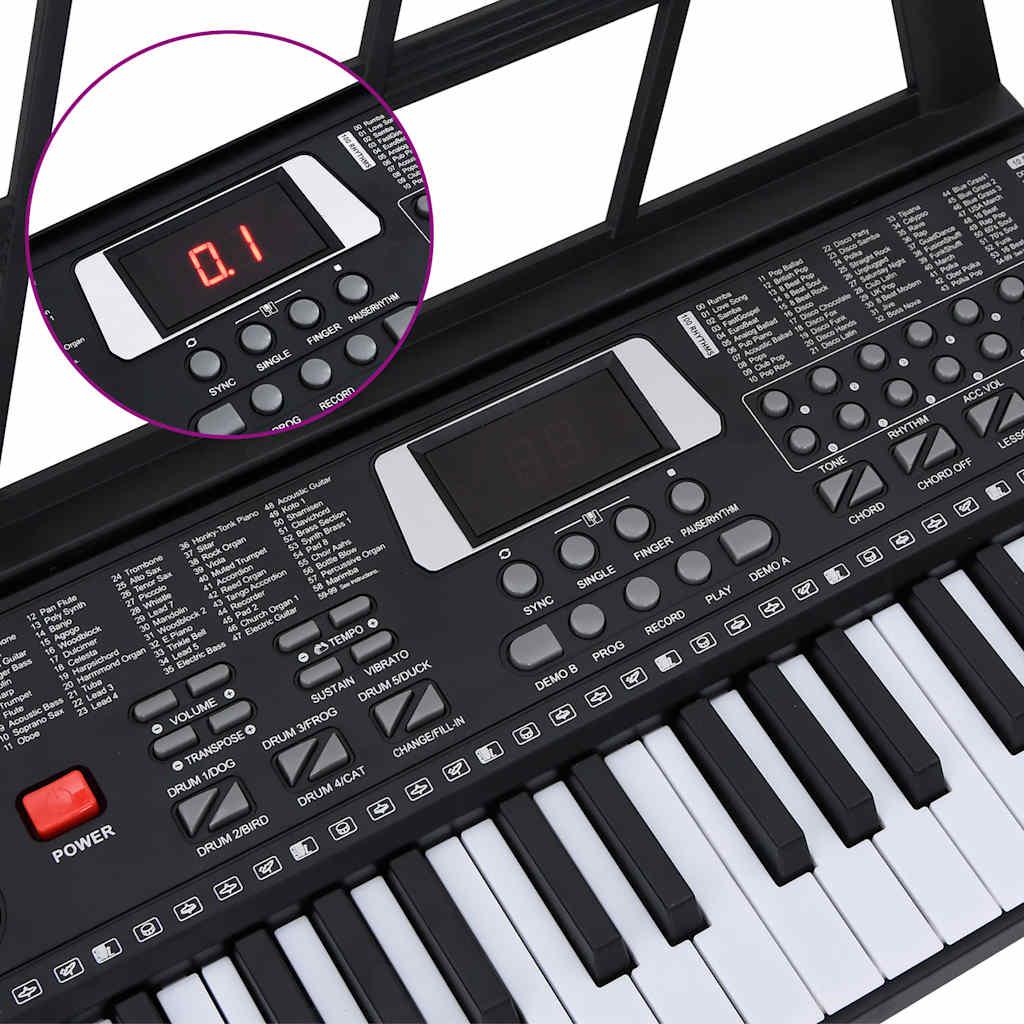 61 teclas piano teclado elétrico com suporte de música