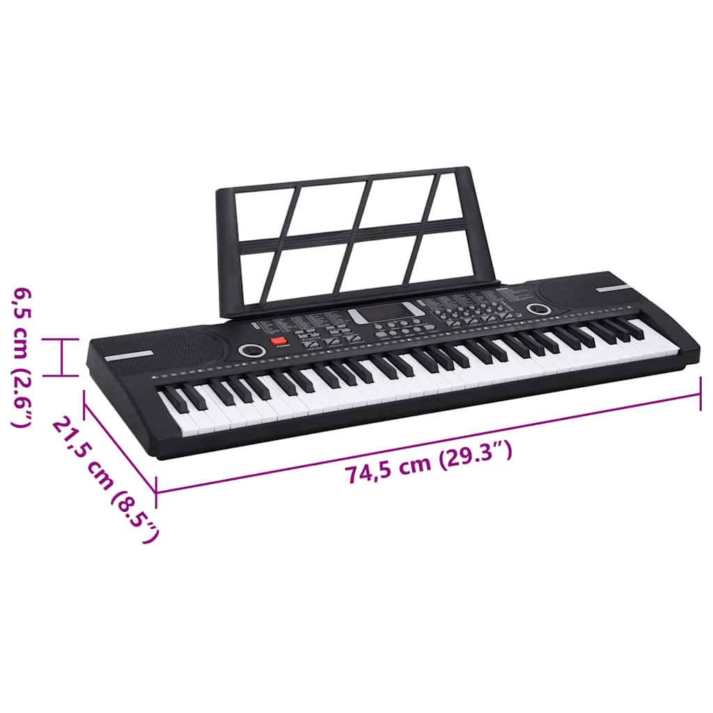 61 teclas piano teclado elétrico com suporte de música