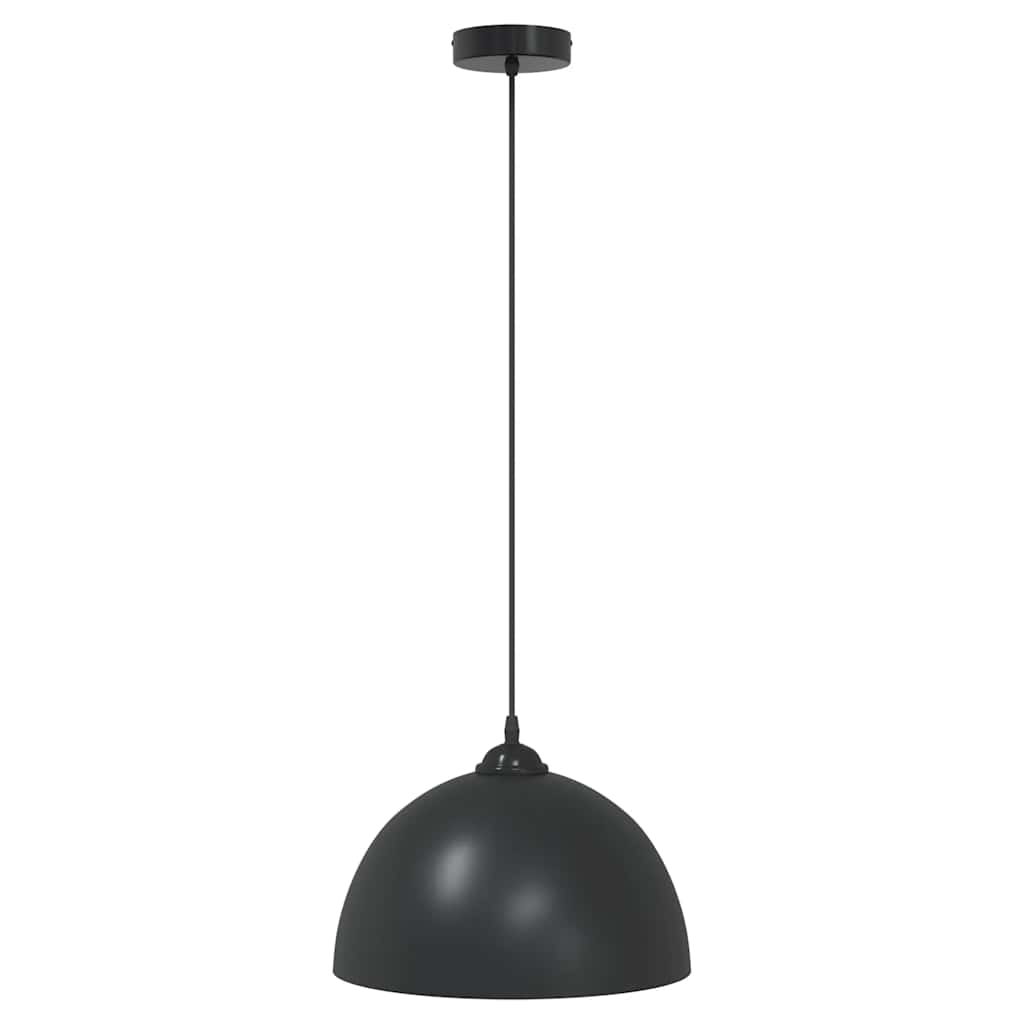 Candeeiros suspensos 2 pcs altura ajustável E27 preto Ø 30 cm