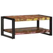 Mesa de centro multicor 90x50x38 cm madeira maciça recuperada