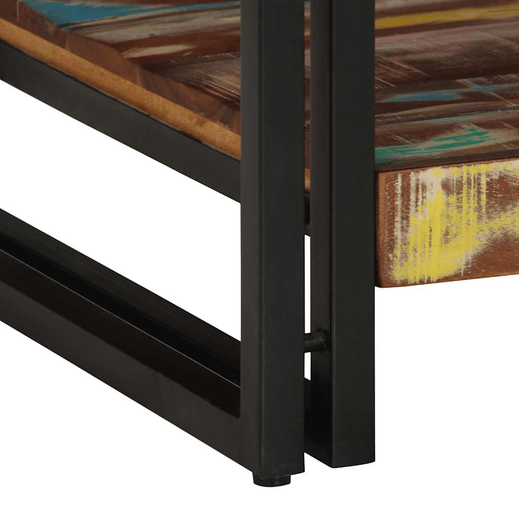 Mesa de centro multicor 90x50x38 cm madeira maciça recuperada