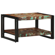 Mesa de centro multicor 70x50x38 cm madeira maciça recuperada