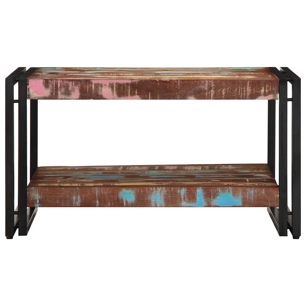 Mesa de centro multicor 70x50x38 cm madeira maciça recuperada