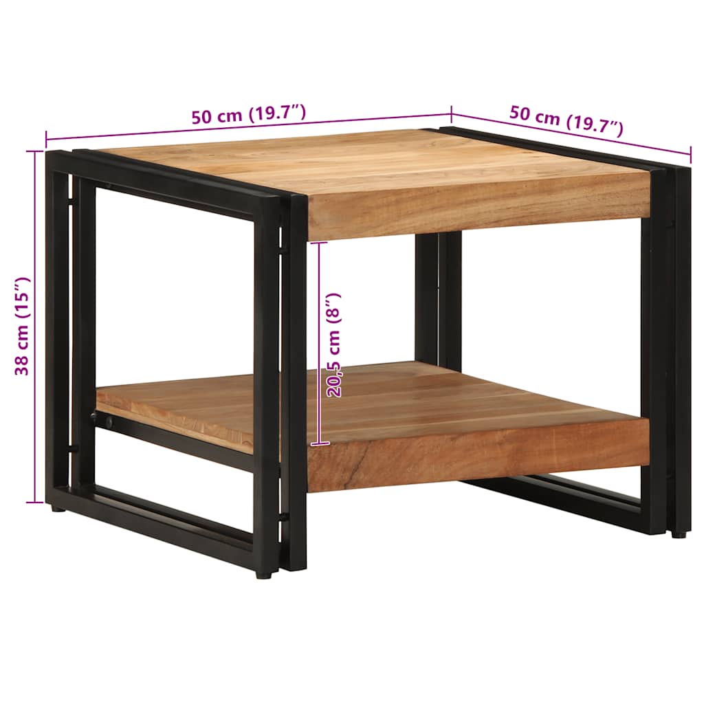 Mesa de centro 50x50x38 cm madeira de acácia maciça