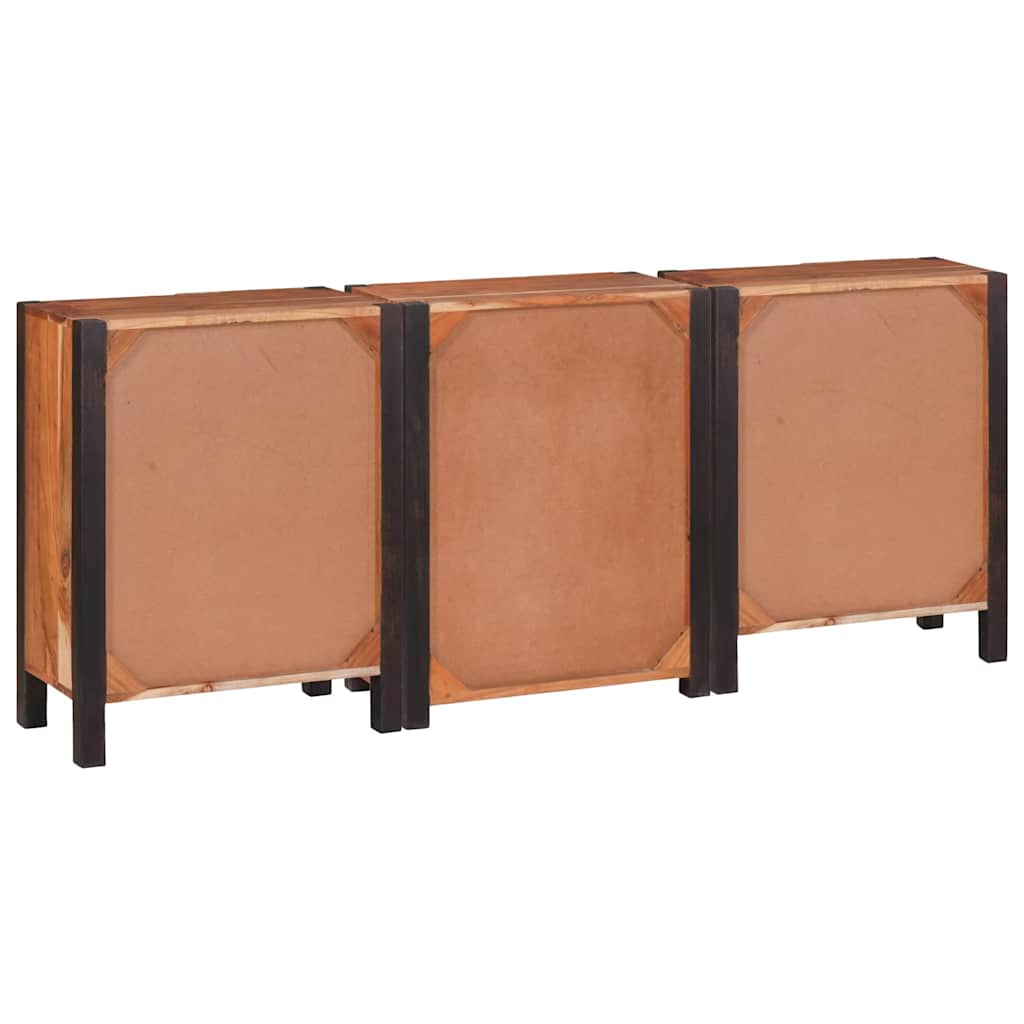 Buffet 3 pcs Castanho 55 x 30 x 75 cm Madeira de acácia maciça