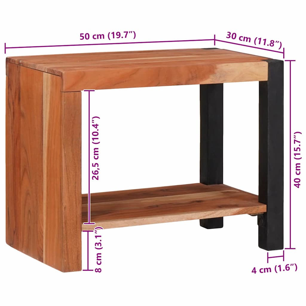 Estante Castanho 50 x 30 x 40 cm Madeira de acácia maciça