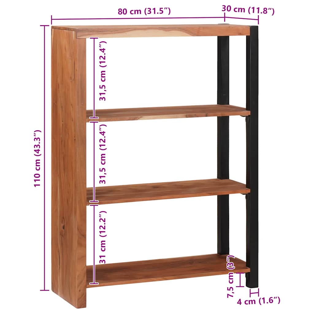 Estante Castanho 80 x 30 x 110 cm Madeira de acácia maciça