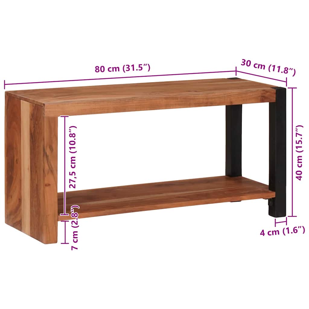 Estante Castanho 80 x 30 x 40 cm Madeira de acácia maciça