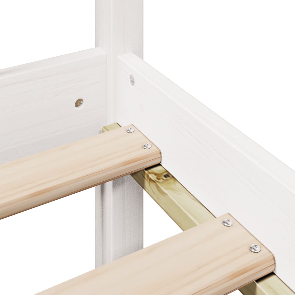 Cama com estante sem colchão 90x190 cm pinho maciço branco