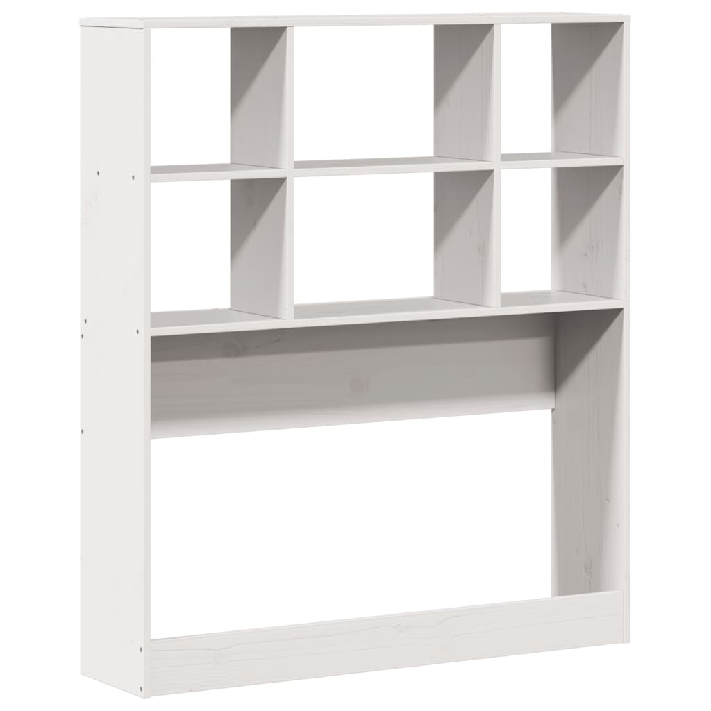 Cama com estante sem colchão 90x190 cm pinho maciço branco